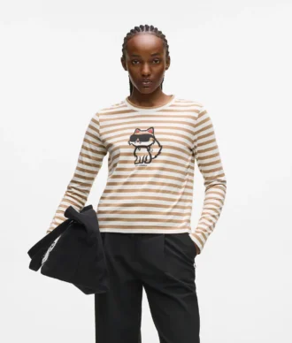 IKON STRIPE T-SHIRT MET LANGE MOUWEN