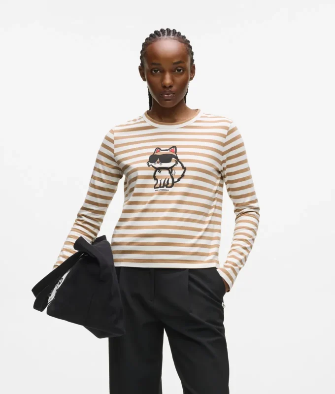 IKON STRIPE T-SHIRT MET LANGE MOUWEN