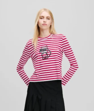IKON STRIPE T-SHIRT MET LANGE MOUWEN
