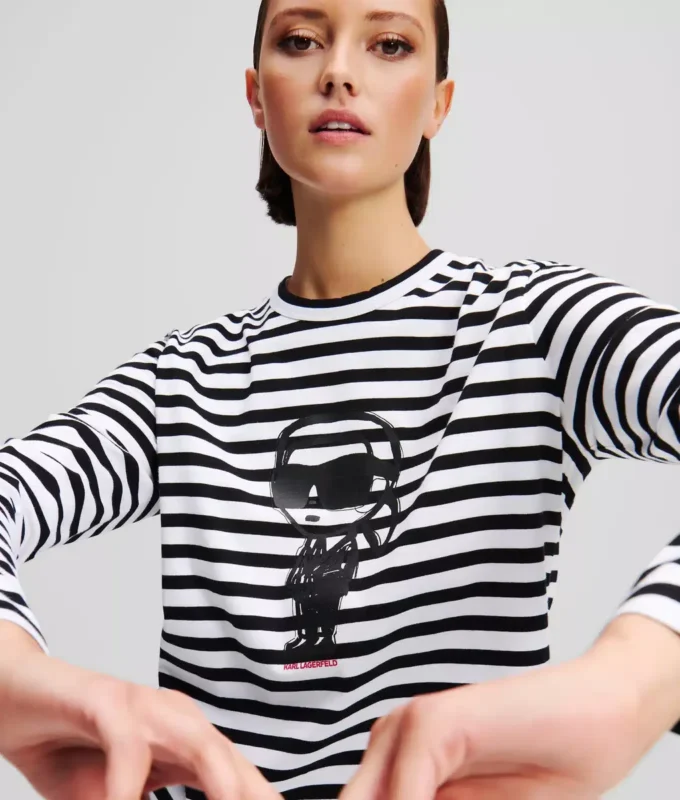 IKON STRIPE T-SHIRT MET LANGE MOUWEN