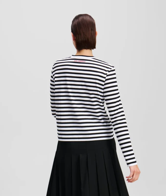 IKON STRIPE T-SHIRT MET LANGE MOUWEN