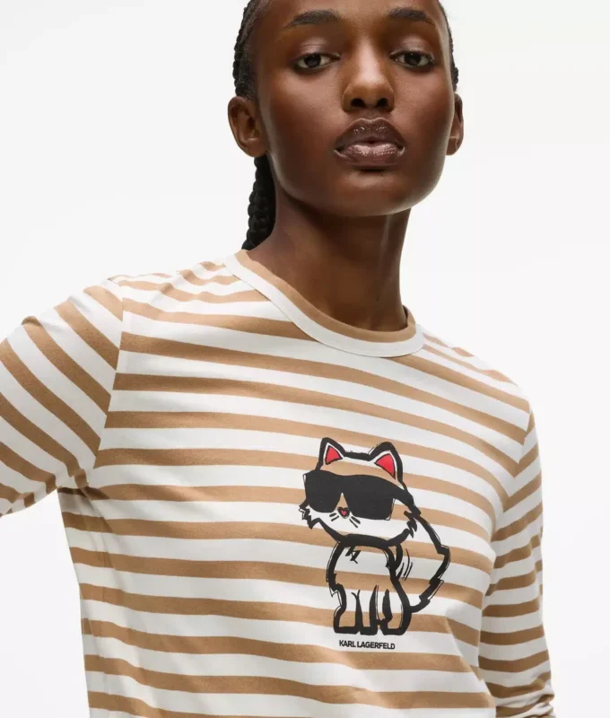 IKON STRIPE T-SHIRT MET LANGE MOUWEN