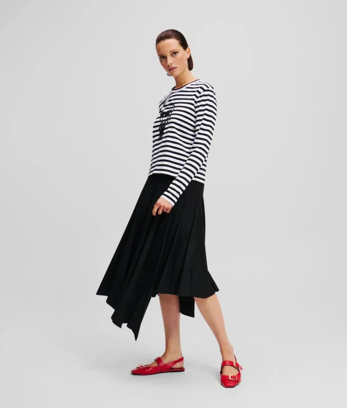 IKON STRIPE T-SHIRT MET LANGE MOUWEN