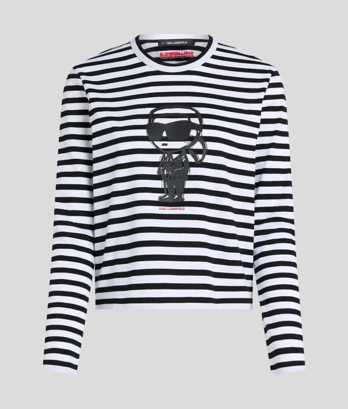IKON STRIPE T-SHIRT MET LANGE MOUWEN