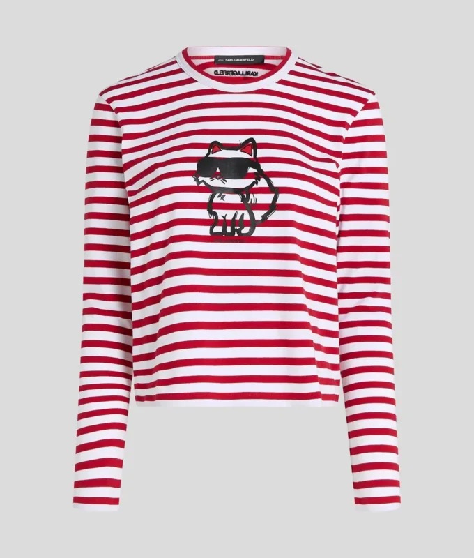 IKON STRIPE T-SHIRT MET LANGE MOUWEN