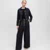JEANS MET KNOPEN EN WIJDE PIJPEN