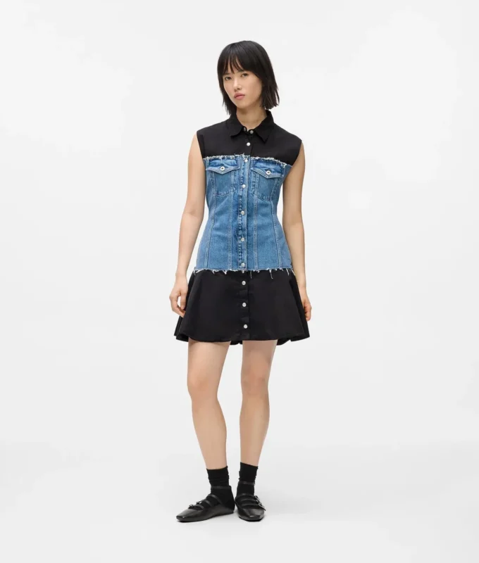 Jurk met denim lijfje