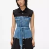 Jurk met denim lijfje