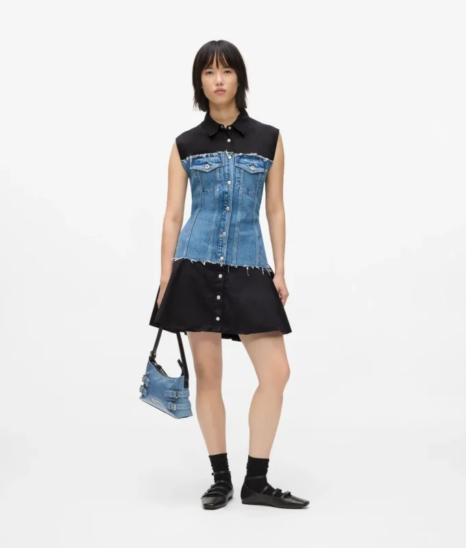 Jurk met denim lijfje