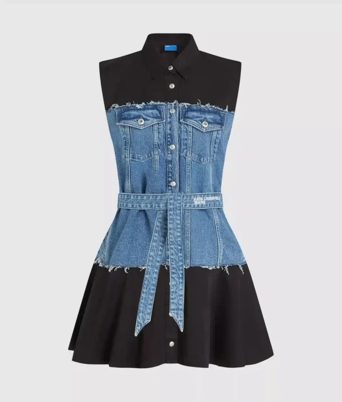 Jurk met denim lijfje