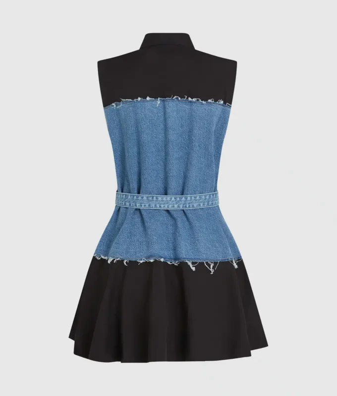 Jurk met denim lijfje