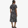 Jurk met waaierprint en V-hals