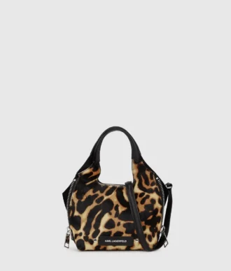 K/Hardware mini-tote bag met luipaardprint