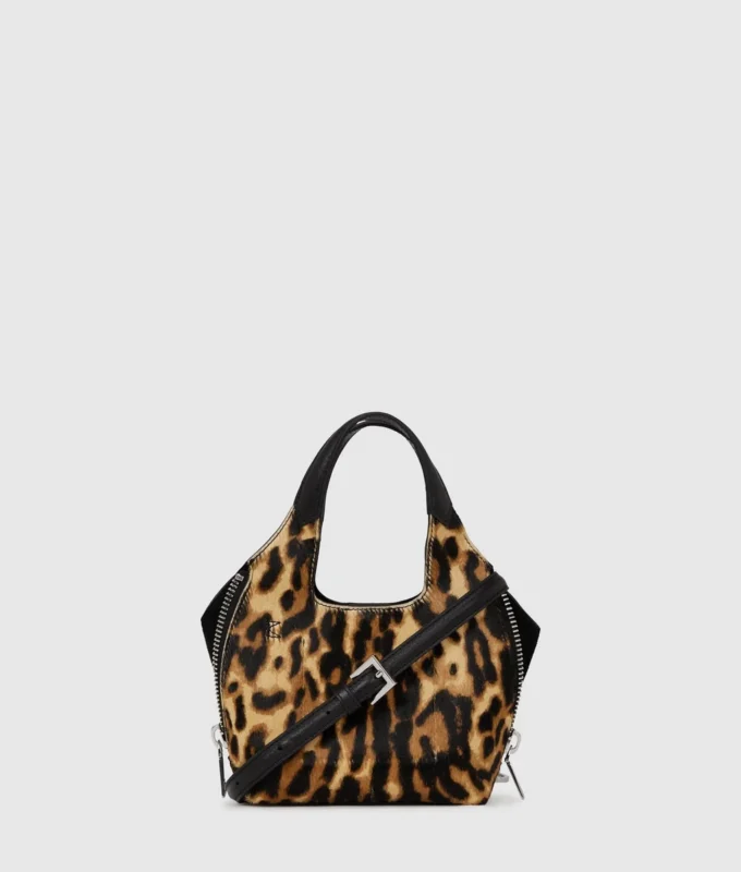 K/Hardware mini-tote bag met luipaardprint