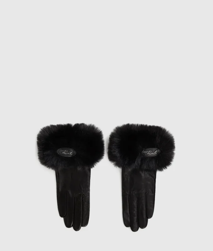 K/Signature handschoenen van imitatiebont