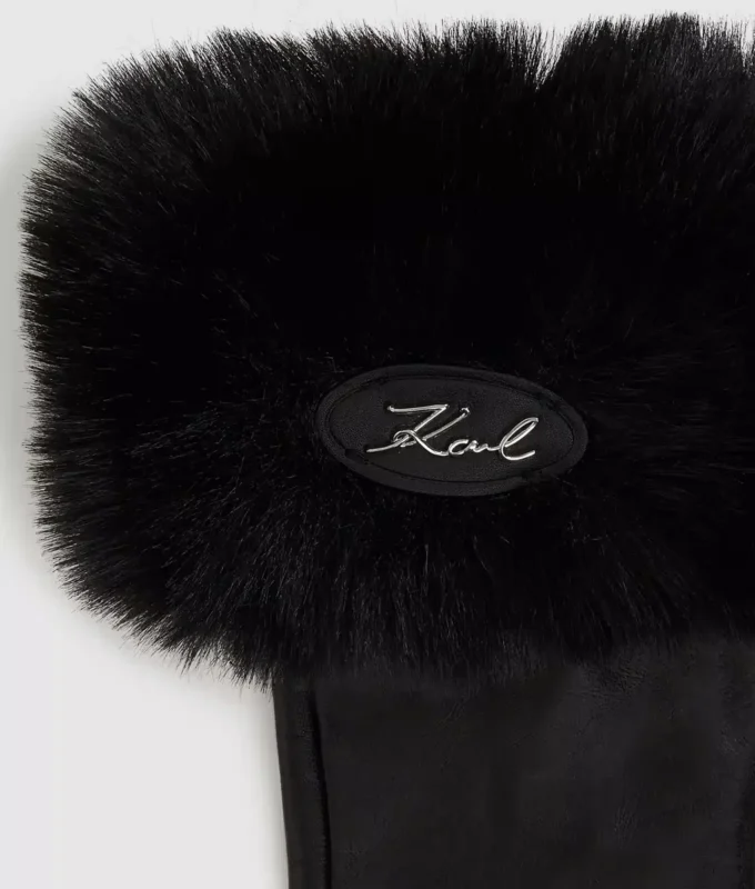K/Signature handschoenen van imitatiebont