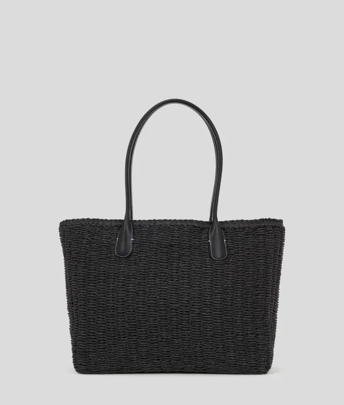 K/Signature kleine geweven strandtas