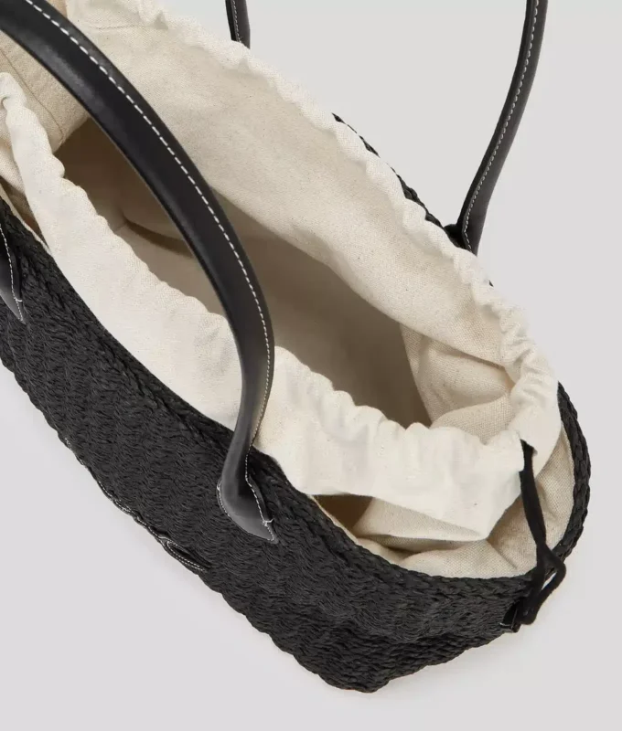 K/Signature kleine geweven strandtas