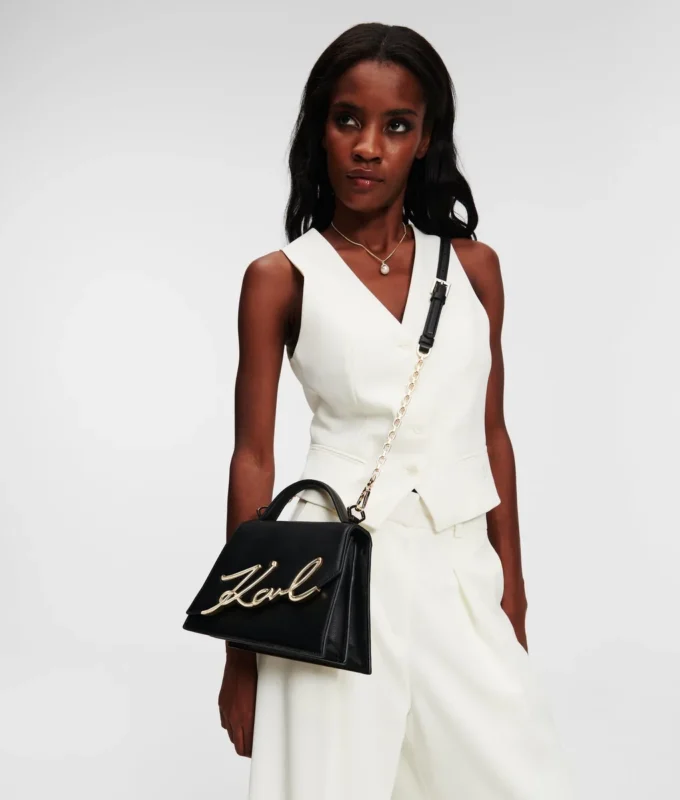 K/SIGNATURE MEDIUM CROSSBODY TAS