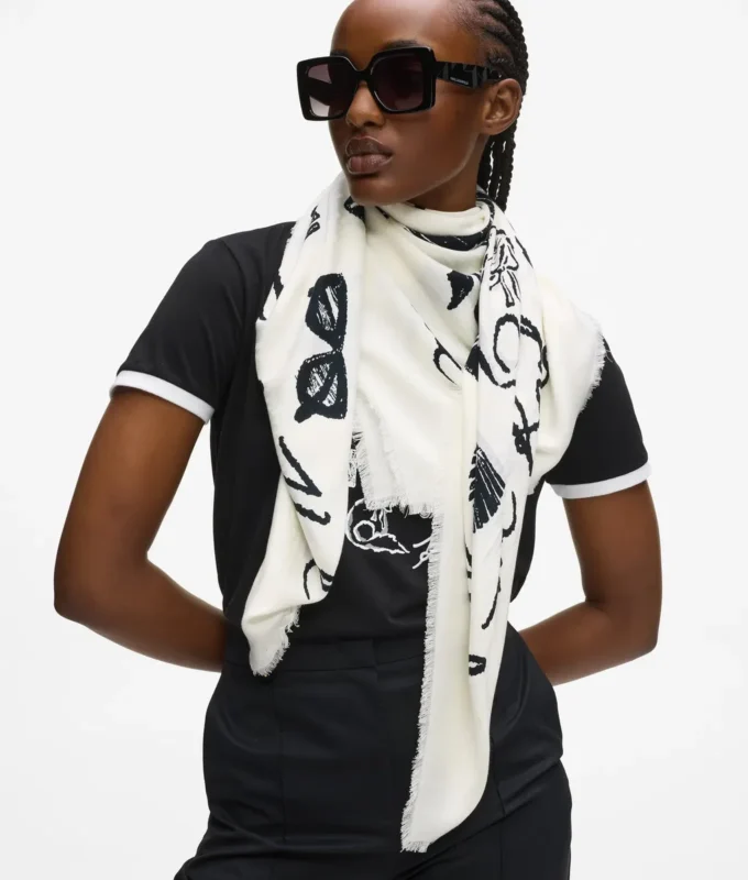 K/Signature sjaal met all-over print