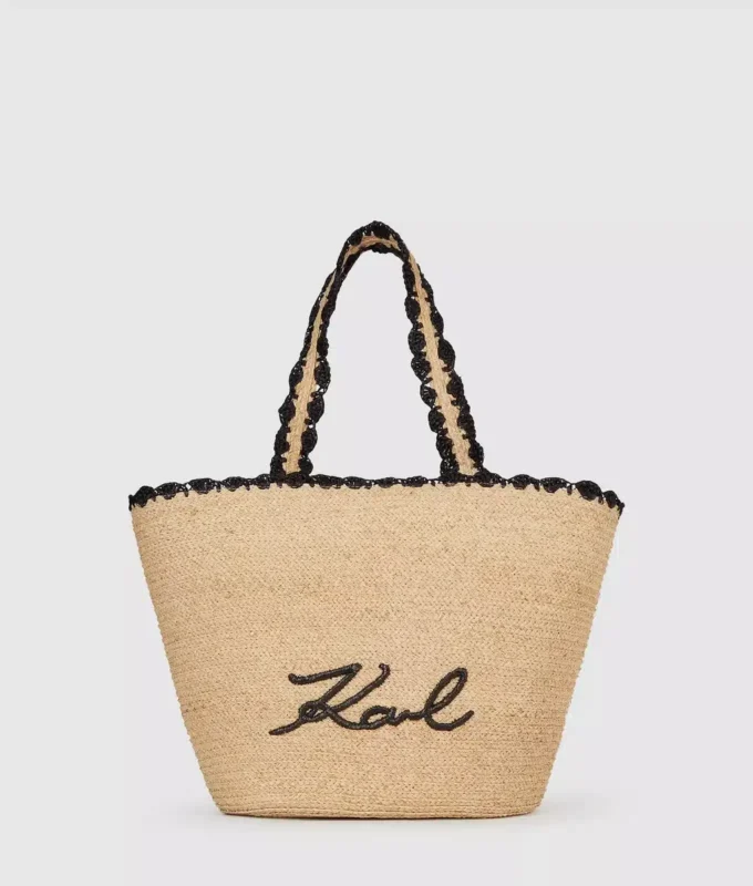 K/Signature strandtas met geschulpte rand