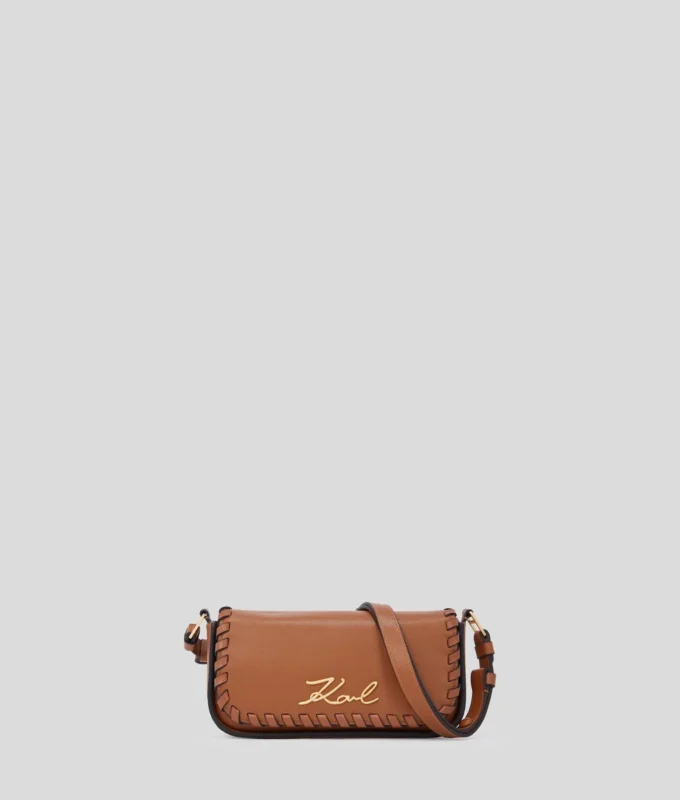 K/SIGNATURE WHIPSTITCH CROSSBODY TAS