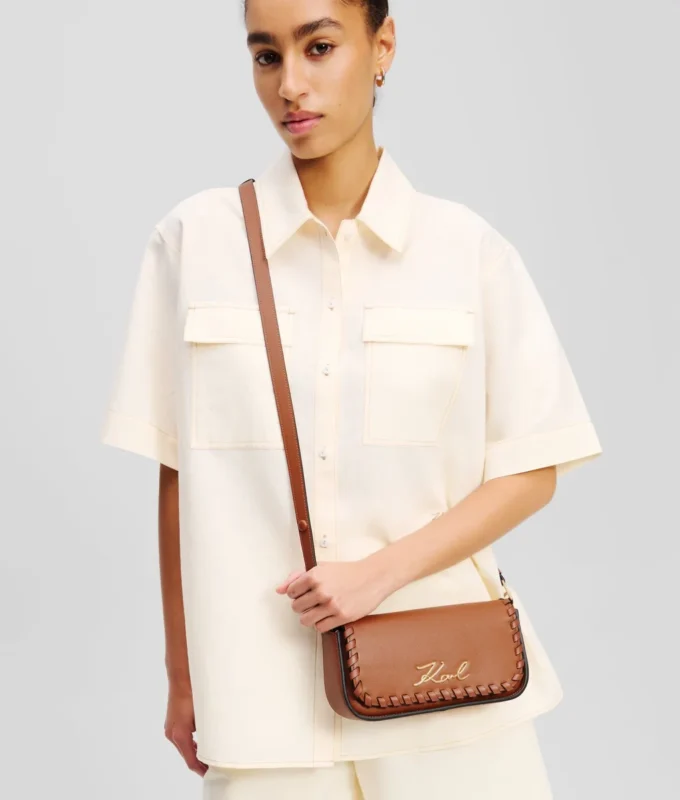 K/SIGNATURE WHIPSTITCH CROSSBODY TAS
