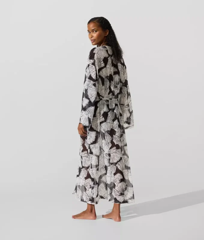Kaftan met waaierprint