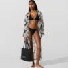 Kaftan met waaierprint