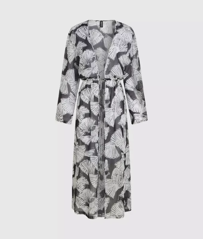 Kaftan met waaierprint