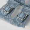 KAPRI DENIM RHINESTONE SANDALEN