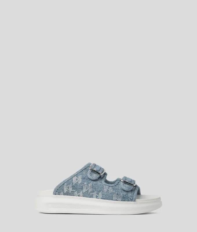 KAPRI DENIM RHINESTONE SANDALEN