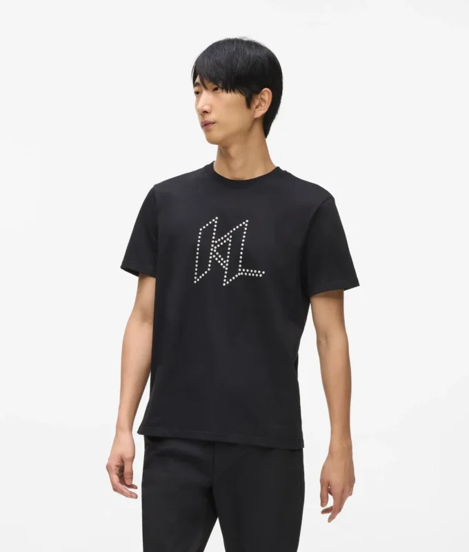 Karl DNA T-shirt met studs