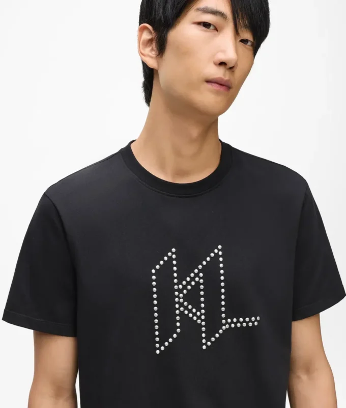 Karl DNA T-shirt met studs