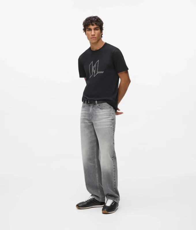 Karl DNA T-shirt met studs