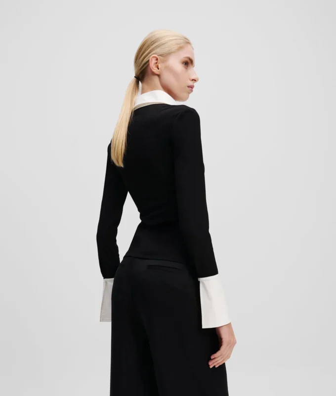 KARL ESSENTIAL POLOSHIRT MET LANGE MOUWEN
