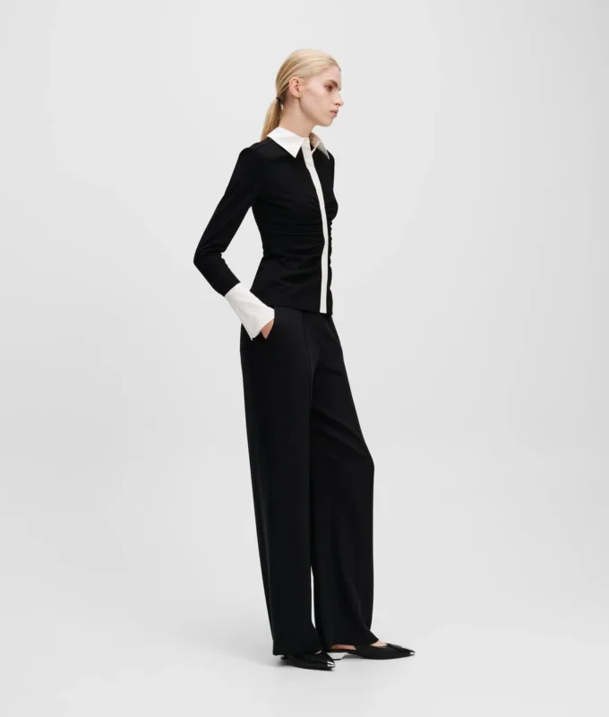 KARL ESSENTIAL POLOSHIRT MET LANGE MOUWEN