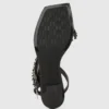 Karmel slingbacks met franjes en hak