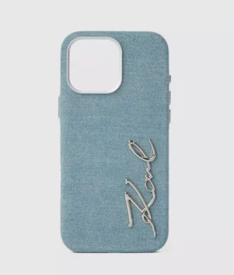 Kenmerkende denim iPhone 16 Pro Max-hoes