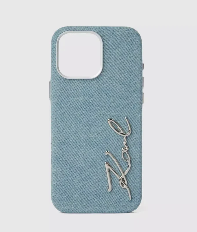 Kenmerkende denim iPhone 16 Pro Max-hoes