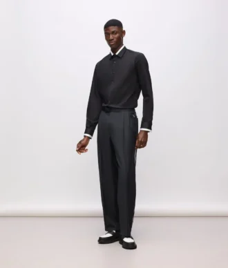 KL Studio broek met contrasterende biezen