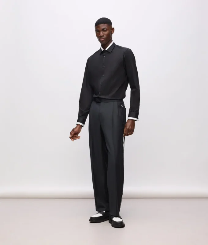 KL Studio broek met contrasterende biezen