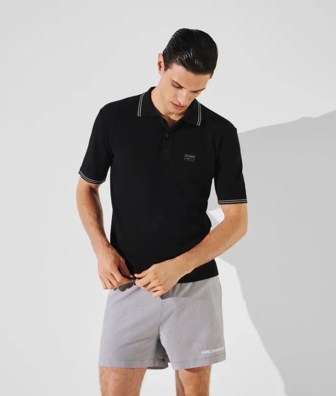 KL X BORSALINO GEBREID POLOSHIRT