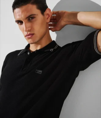 KL X BORSALINO GEBREID POLOSHIRT