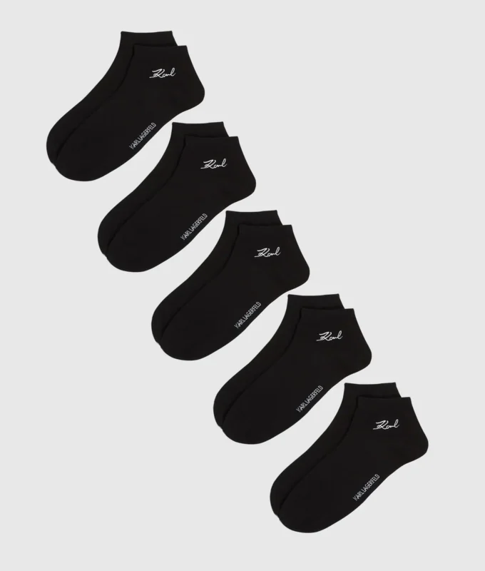 Korte sokken met kenmerkend logo – 5 stuks