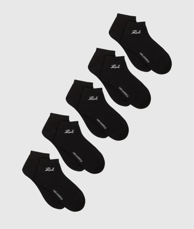 Korte sokken met kenmerkend logo – 5 stuks