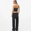 Laag uitgesneden jeans met wijde pijpen