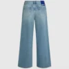 Laag uitgesneden jeans met wijde pijpen