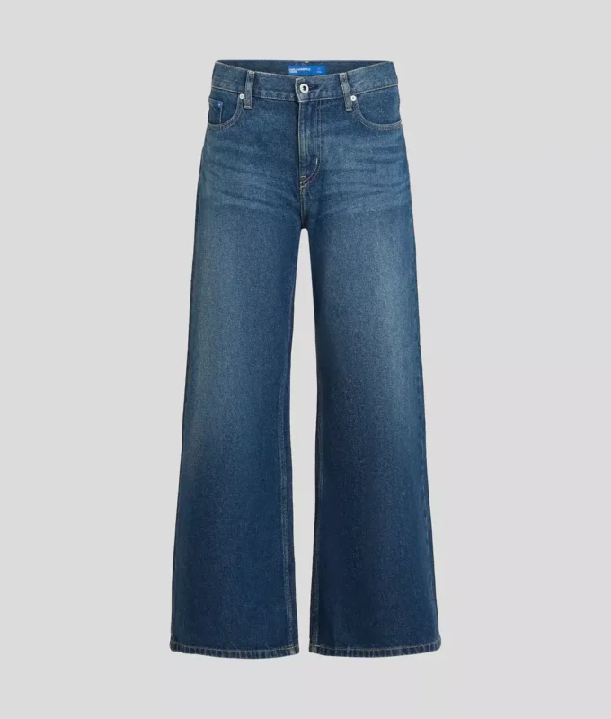 LAGE TAILLE JEANS MET WIJDE PIJP