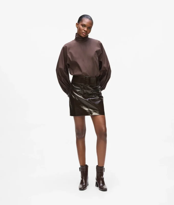 Lakleren rok van imitatieleer